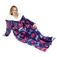 thumbnail image 3 of Catalonia Sherpa Wearable Fleece Throws Blanket with Sleeves and Large Pocket for Women Men, Super Soft Microplush Adult Wrap Full Body Blanket Robe for Lounge Couch 70" x 52", 3 of 6