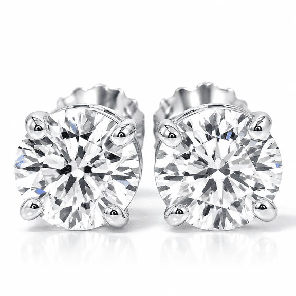 Pompeii 1/2Ct TW Diamond Studs in 14k White or Yellow Gold Lab Grown (H,VS1)