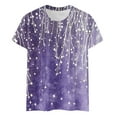 thumbnail image 4 of Womens Floral Printed Shirts Summer Crew Neck Short Sleeve Tops Casual Loose Basic Tee Soft Comfy Clothes (XL, Purple), 4 of 5