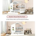thumbnail image 4 of Bellemave Full Size House Bed with Storage Shelves and Drawers Full Storage Platform Bed with Bookcases, Headboard and Footboard Wooden Full House Bed for Teens, White, 4 of 12