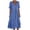 Dark Blue, variant on Women's Linen Midi Dress, Soft V Neck Short Sleeve Pullover Dress, Lightweight Breathable Beach Dress for Casual Daily Wear, Vacation and Travel Dark Blue XXL