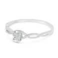 thumbnail image 3 of 14k White Gold Oval White Topaz Ring, 3 of 6