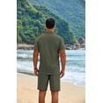 thumbnail image 5 of COOFANDY Men Cuban Sets Outfits 2 Piece Short Sleeve Cuban Shirts Guayabera Linen Suit, 5 of 6
