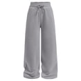 thumbnail image 3 of OSOLU Girls Sweatpants Wide Leg Drawstring Jogger Pants Elastic Waistband Athletic Palazzo With Pockets For Running Workout 5-14Y, 3 of 5