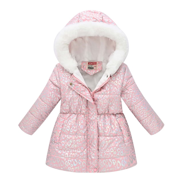 Manteau d'Hiver Garçon et Fille Taille Haute Long Col à Capuche Veste en Coton