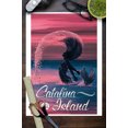 thumbnail image 3 of Catalina Island, California, Mermaid Silhouette, Dusk Scene (9x12 Wall Art Print, Home Decor), 3 of 3