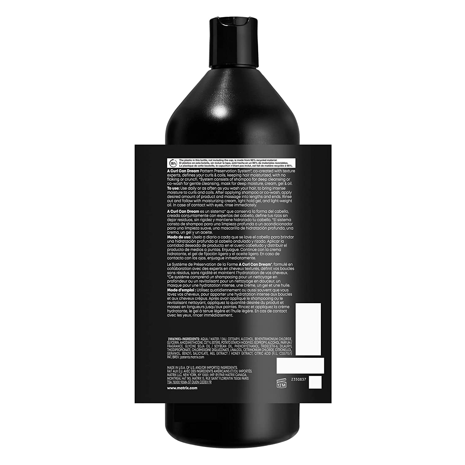 Matrix A Curl Can Dream Deep Cleansing Shampoo And A Curl Can Dream Rich Mask liter Duo