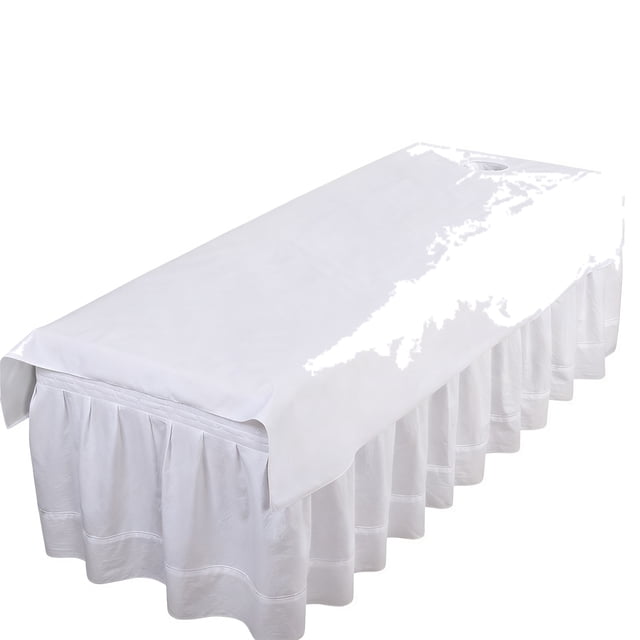Wosthever Hojas de lino durables de Brown de la cubierta protectora de la de masaje con la absorción de humedad excelente Juegos de cama Blanco