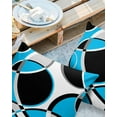 thumbnail image 2 of Pack of 2 Outdoor Pillow Covers, Blue Grey Black Geometric Art Modern Abstract Waterproof Square Throw Pillowcase Cushion Decorative Pillow Covers for Couch Patio Tent, 24x24 in, 2 of 6