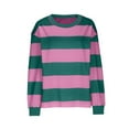 thumbnail image 4 of Ruyang Women's Autumn Oversized Pullover Top 2024 Casual Long Sleeved Striped Soft Shirt Sailor Collar Color Block Flowing Shirt Hoodie Cotton Soft Sweatshirts Women, 4 of 5