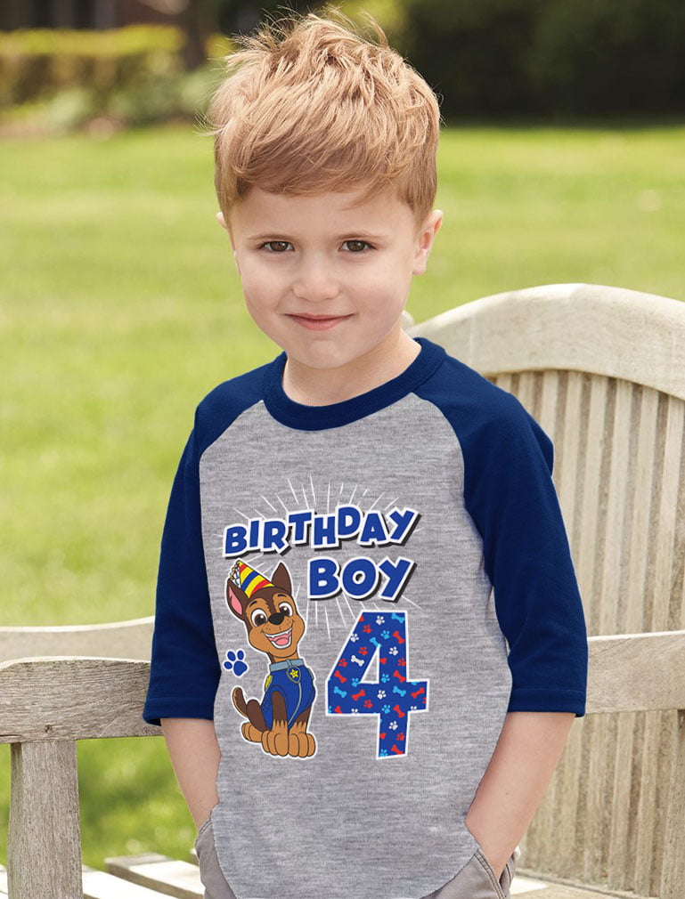 Official Paw Patrol Chase Boys 4th Birthday Toddler Kids Long Sleeve T-Shirt