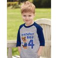 thumbnail image 3 of Official Paw Patrol Chase Themed 4th Birthday T-Shirt - Perfect Birthday Gift for Four Year-Olds - Celebratory 3/4 Sleeve Raglan Toddler Shirt - High Quality Graphic Print Memorable Birthday Apparel, 3 of 5