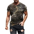 thumbnail image 2 of Fnnxeal Mens Abstract Marble Print Short Sleeve T-Shirt Green Stone Graphic Tee Casual Streetwear Top Soft Cotton Polyester Blend Big Tall Sizes Available,Size 3XL, 2 of 5