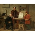 thumbnail image 2 of Corneille Seghers 14x12 Black Ornate Wood Framed Double Matted Museum Art Print Titled: The Invention of Book Printing (1837-1869), 2 of 5