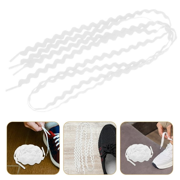 Soimiss 1Pairs Fashionable White Spiral Flat Shoe Laces for Sports Sneakers and Boots