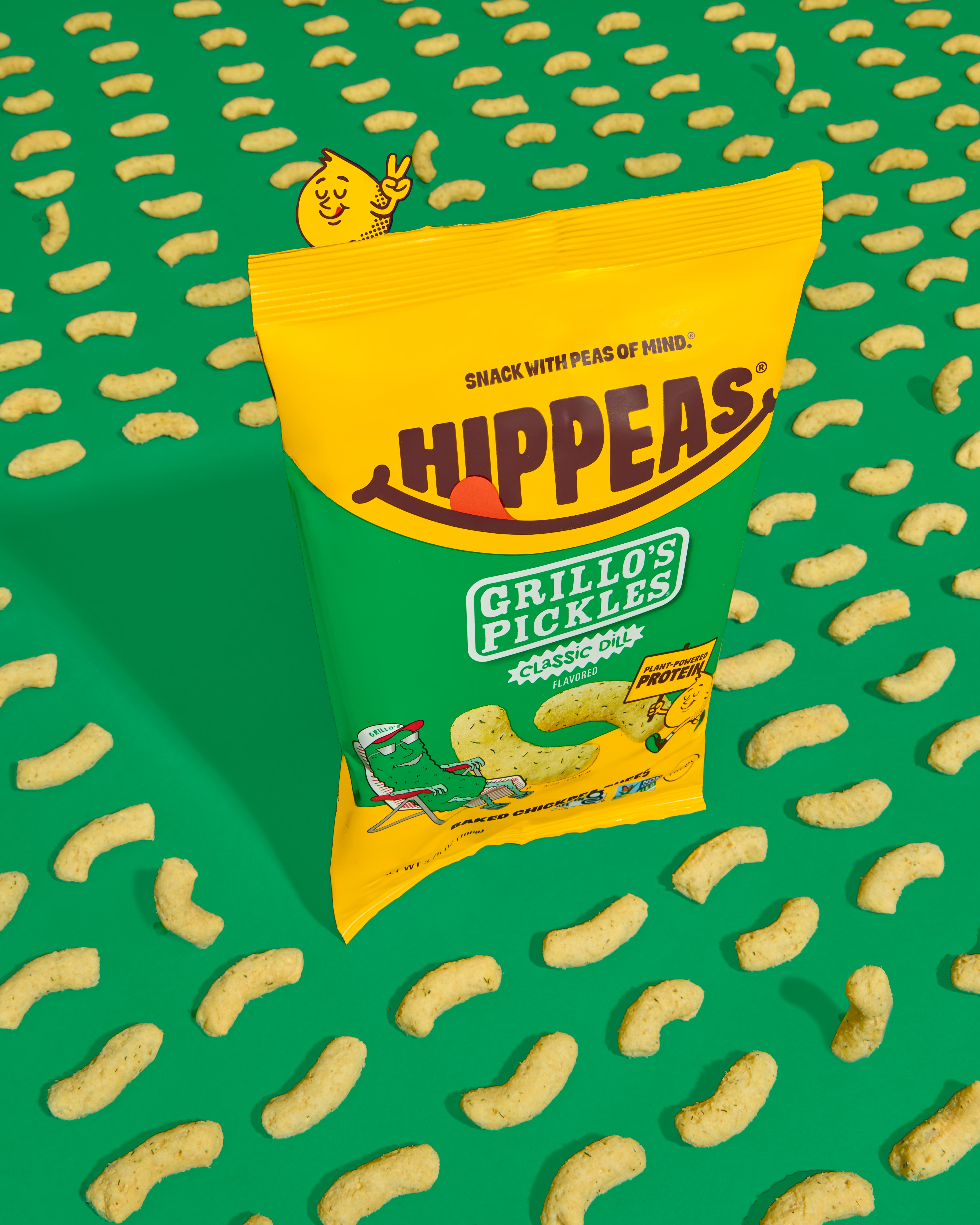 HIPPEAS Chickpea Puffs, Grillo's Dill Pickle, Gluten Free, Dairy Free, 3g Protein, 3.75 oz