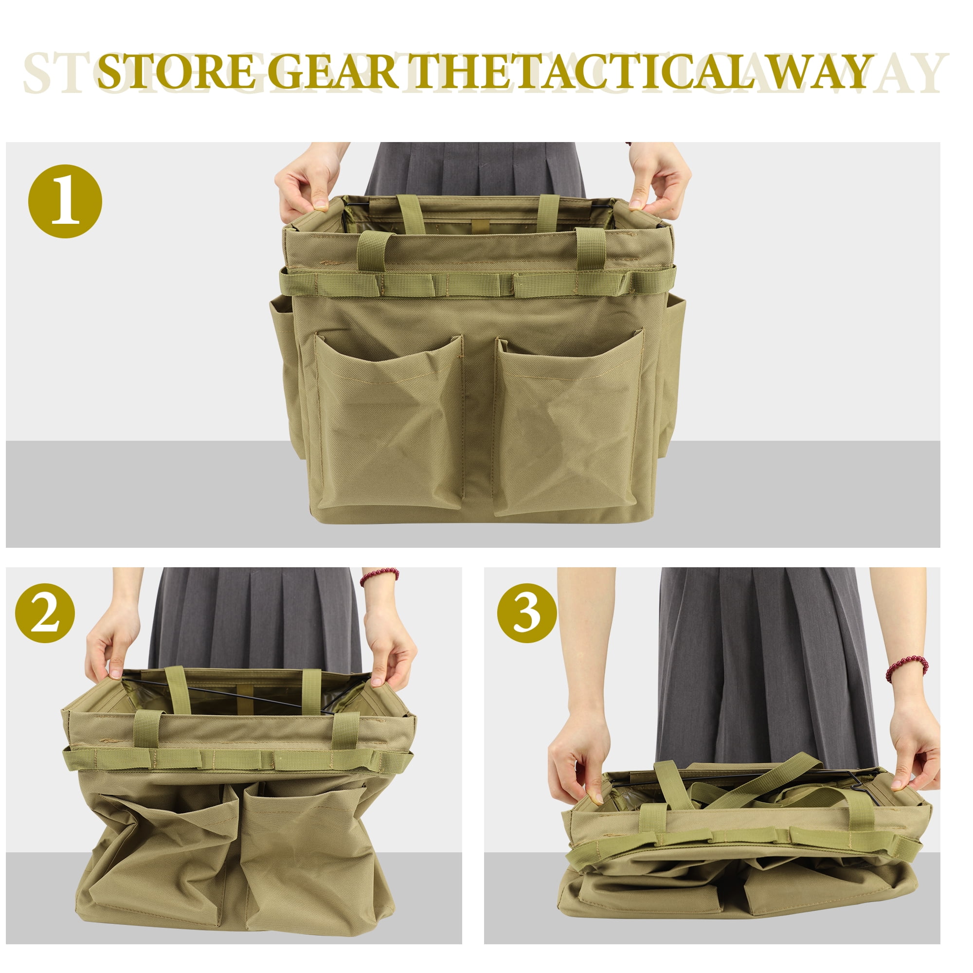 Camping Storage Bag Foldable Tool Tote Bag Tool Organizer Tote Bag for Grilling Camping Picnics Garage Trunk Organizer