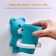 thumbnail image 4 of Soporte de cepillo de dientes con forma de animal lindo montado en la pared para niños Soporte de cepillo de dientes sin perforación con vaso Oso azul, 27 * 9 cm TUNC Sencillez, 4 of 5