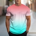 thumbnail image 2 of Pounoo T Shirts for Men Crew Neck Short Sleeve Solid Gradient Mens Shirts Regular Fit Outdoor Walking Breathable Mens Tops, 2 of 6