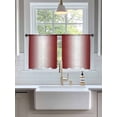 thumbnail image 3 of Sheer Curtains 45 Inch Length 2 Panels Set for Kitchen, Red White Ombre Semi Sheer Curtains for Windows, Farmhouse Chic Minimalist Gradient Art Voile Window Treatments Rod Pocket Curtain, 3 of 7