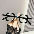 thumbnail image 4 of Personality Retro Featured Black Reading Glasses 1.00 Square 40mm Round Plastic Blue Light Blocking Readers +1.00, 4 of 4