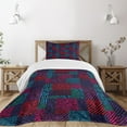 thumbnail image 3 of Ambesonne Abstract Quilted Bedspread Set 2 Pcs, Trippy Modern Wavy, Twin Size, Multicolor, 3 of 6