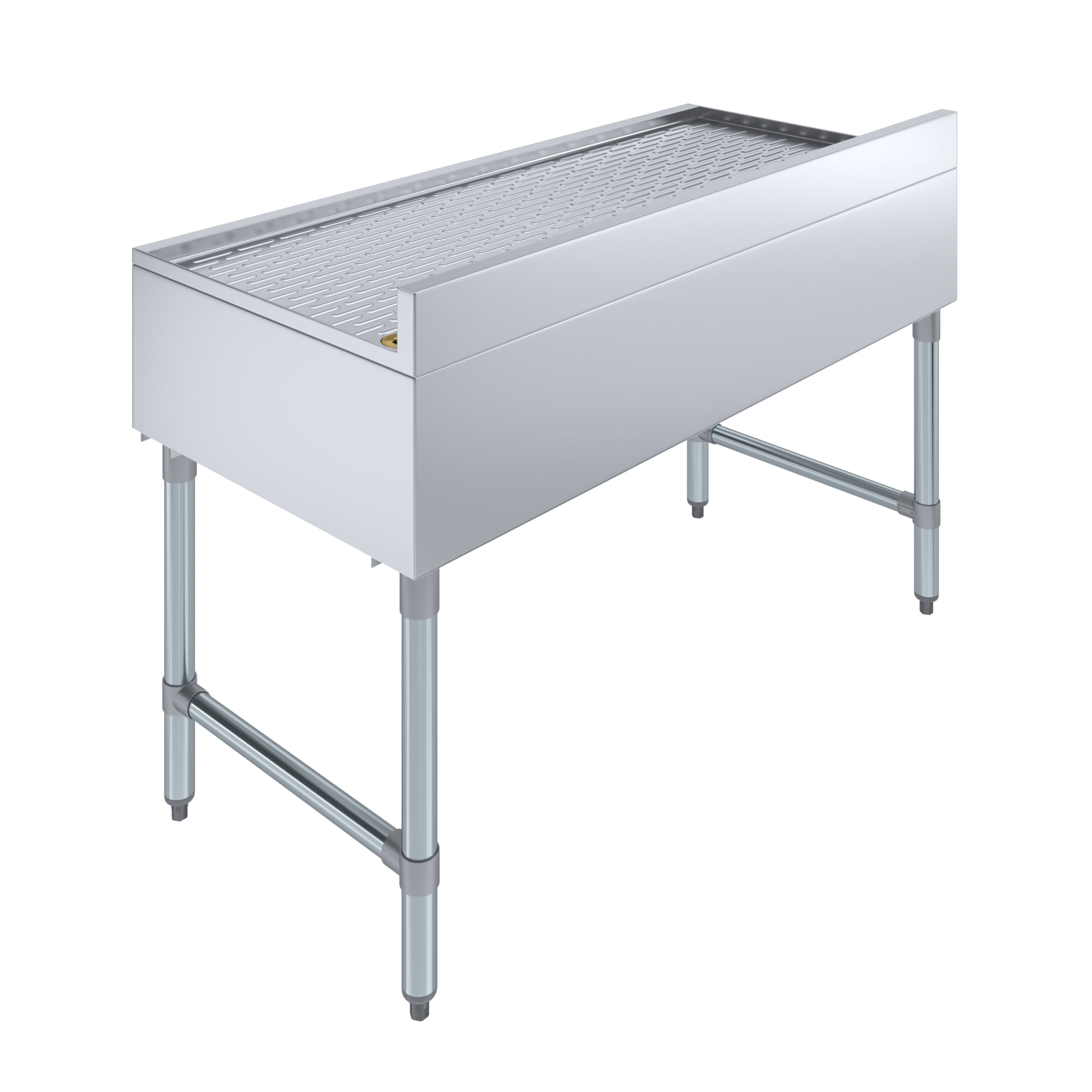AmGood Underbar Stainless Steel Drainboard 22-1/2 in. x 12 in. x 48 in. H with 3 in. Backsplash