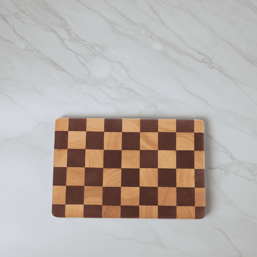 OUNONA Stable Backing Meal Prep Cutting Board Wood Checkerboard Patterned Cutting Board