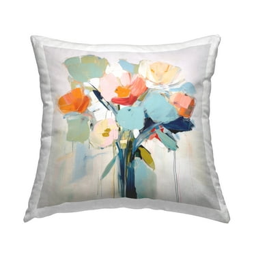 Stupell Industries Abstract Flower Bouquet Decorative Printed Throw Pillow, 18 x 18