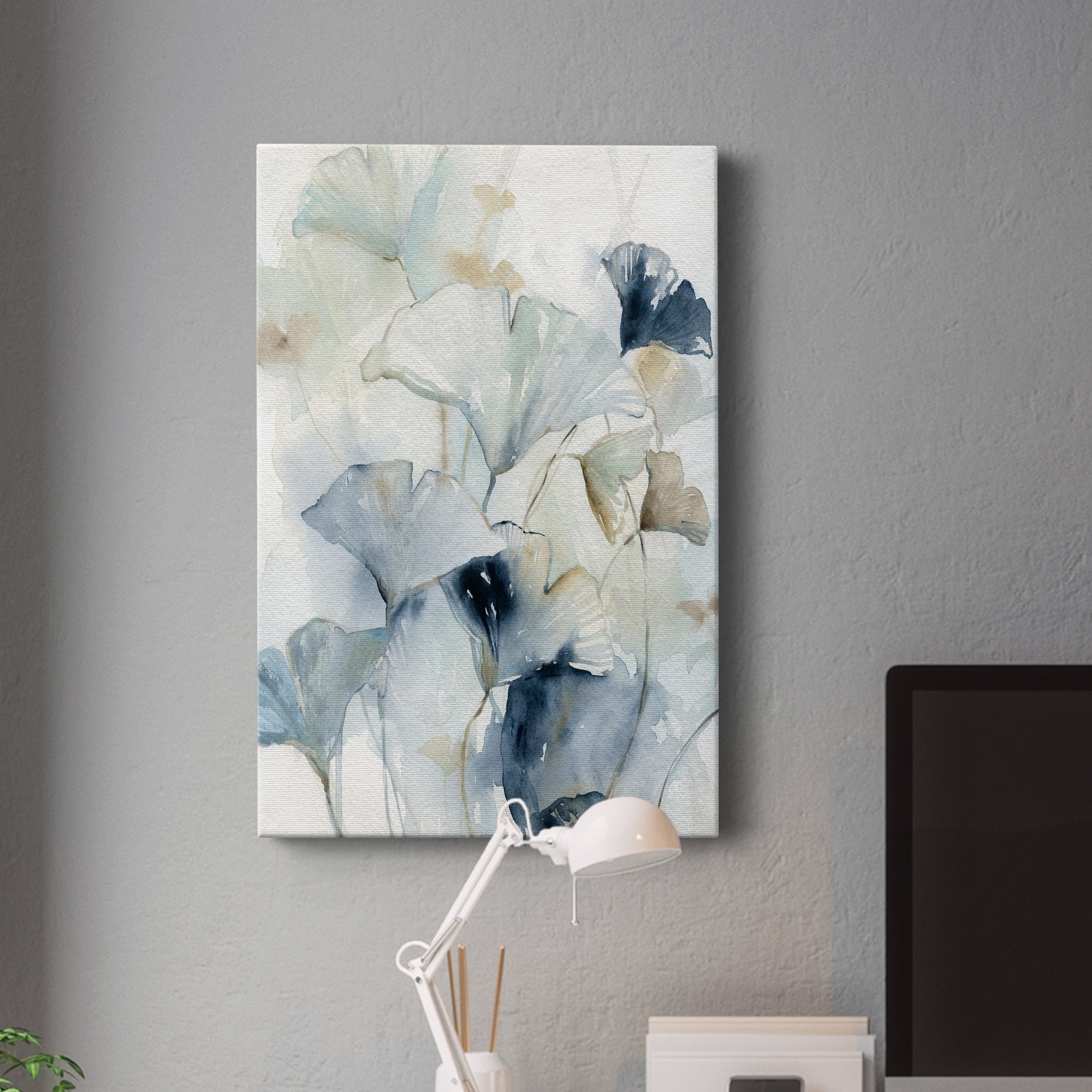 Indigo Ginkgo I Premium Gallery Wrapped Canvas - Ready to Hang - 40 x 60