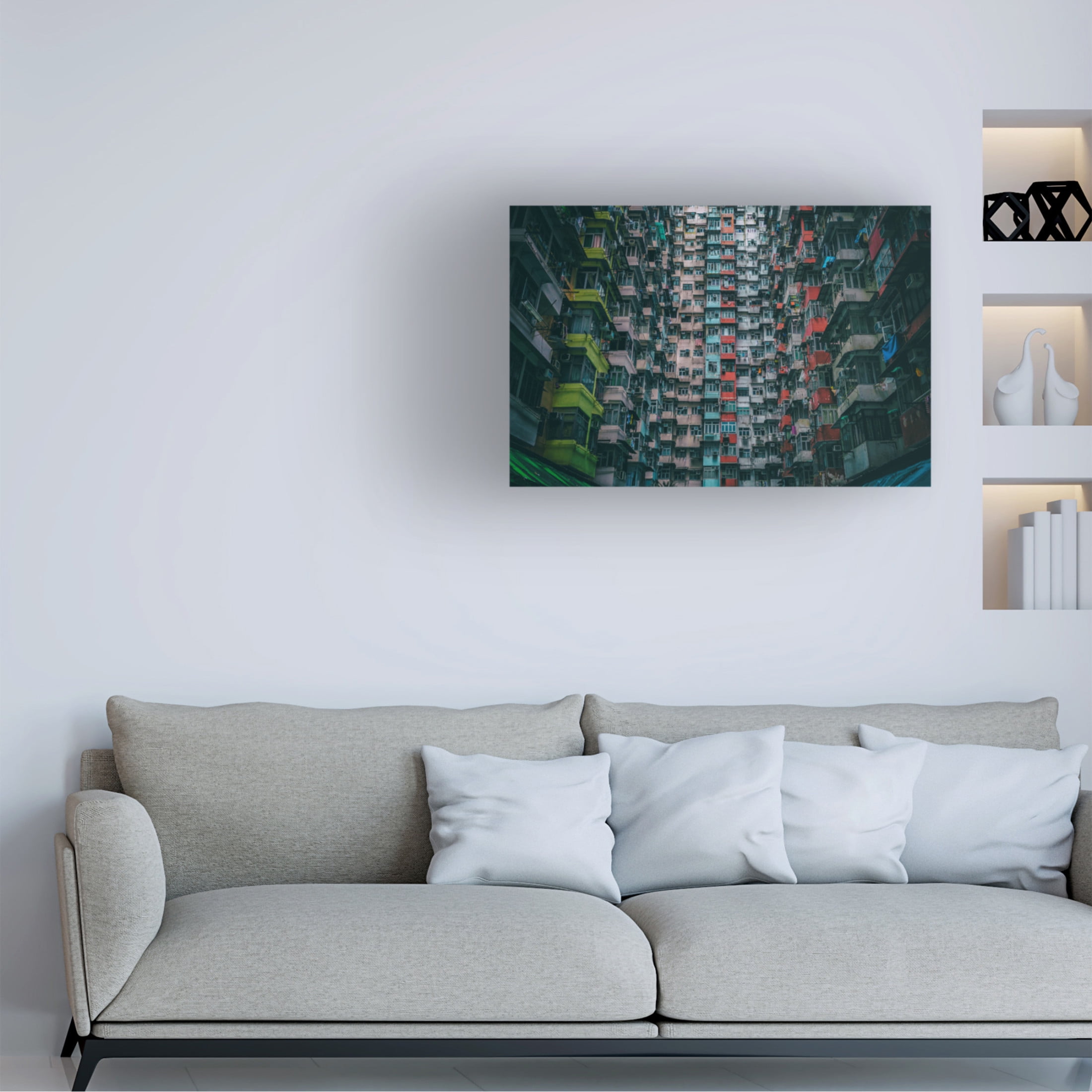 Canvas Wall Art - Fahad Abdualhameid 'Block' Wall Art for Living Room, Bedroom, or Office Décor by Trademark Fine Art - 32 x 22 Inches
