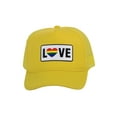 thumbnail image 1 of Gravity Threads LGBTQ+ Love Rainbow Heart Patch Trucker Hat - Yellow, 1 of 2