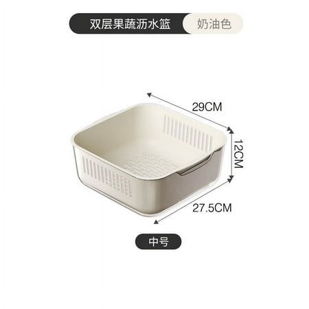 

Double Layered Strainer Basket Fruit Vegetable Washing Basket for Kitchen