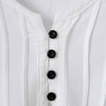 thumbnail image 6 of qucoqpe Men's Summer Linen Pullover Tops Trendy V Neck Pleated Front Loose Fit Long Sleeve Tee Shirts, 6 of 7