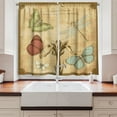 thumbnail image 2 of Ambesonne Dragonfly Kitchen Curtains, Retro Butterflies Art, 55"x39", Sand Brown Caramel, 2 of 3
