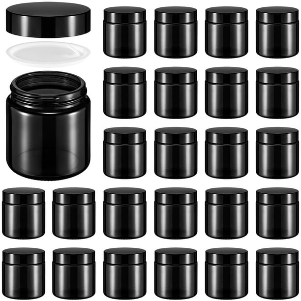 Frascos de vidrio Norme de 4 oz/120 ml con tapas redondas a prueba de fugas, 24 unidades