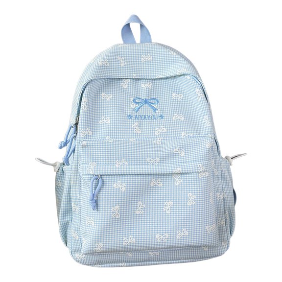 Cute Bow Knot Casual Backpack for Middle School Students Lightweight Stylish Schoolbag With Soft