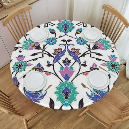 

Vintage Style Ornamental Flower Motifs Floral Multicolor Reusable Tablecloth for Indoor and Outdoor 45 -56 24jl20caA95