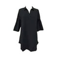 thumbnail image 3 of Short Sleeve Shirt Dress for Women Summer Lapel V Neck Tunic Dress Long Blouse, 3 of 5