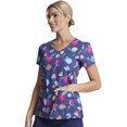 thumbnail image 7 of Dickies EDS Scrubs Top For Women V-Neck Plus Size DK700, 3XL, Denim Garden, 7 of 7