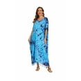 thumbnail image 3 of Beautybatik Blue Women Hippie Tie Dye Caftan Kaftan Loungewear Maxi Plus Size Long Dress 4X, 3 of 6