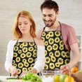 thumbnail image 5 of Black Sunflower Pattern Apron-Garden Aprons for Women with Pockets-Cotton Linen Waterproof Kitchen Cooking Gardening Aprons Adjustable for Kitchen,Cooking,BBQ and Salon 33x27 Inch, 5 of 7