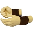 thumbnail image 4 of COUVER 2.5 Inch Solid Terry Cotton Athletic Sweat Wristbands Dark Brown 2 Pairs (Mens), 4 of 7