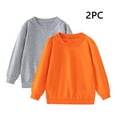 thumbnail image 2 of DxhmoneyHX 2 Pack Toddler Girls Clothes Fashion Solid Going Out Tops Crewneck Sweatshirt Soft Comfy Cotton Long Sleeve Blouses Fall Outfits Size 10 Years, 2 of 7