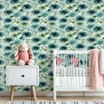 thumbnail image 3 of Flower Peel and Stick Wallpaper 23.6in x 9.8ft Floral Blue Green Dahlia Flowers Delicate Leaves Contact Paper Vinyl Waterproof Self Adhesive Wall Paper for Bedroom Shelf Cabinet Renter Friendly, 3 of 8