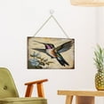thumbnail image 4 of Hummingbird Decor Wall Decor Hanging Wall Art Wood Plaque Signs for Girls Dorm, Vintage Decor, Bird Wall Art Ready to Hang for Office Living Room Home Decorations 10"x16", 4 of 8
