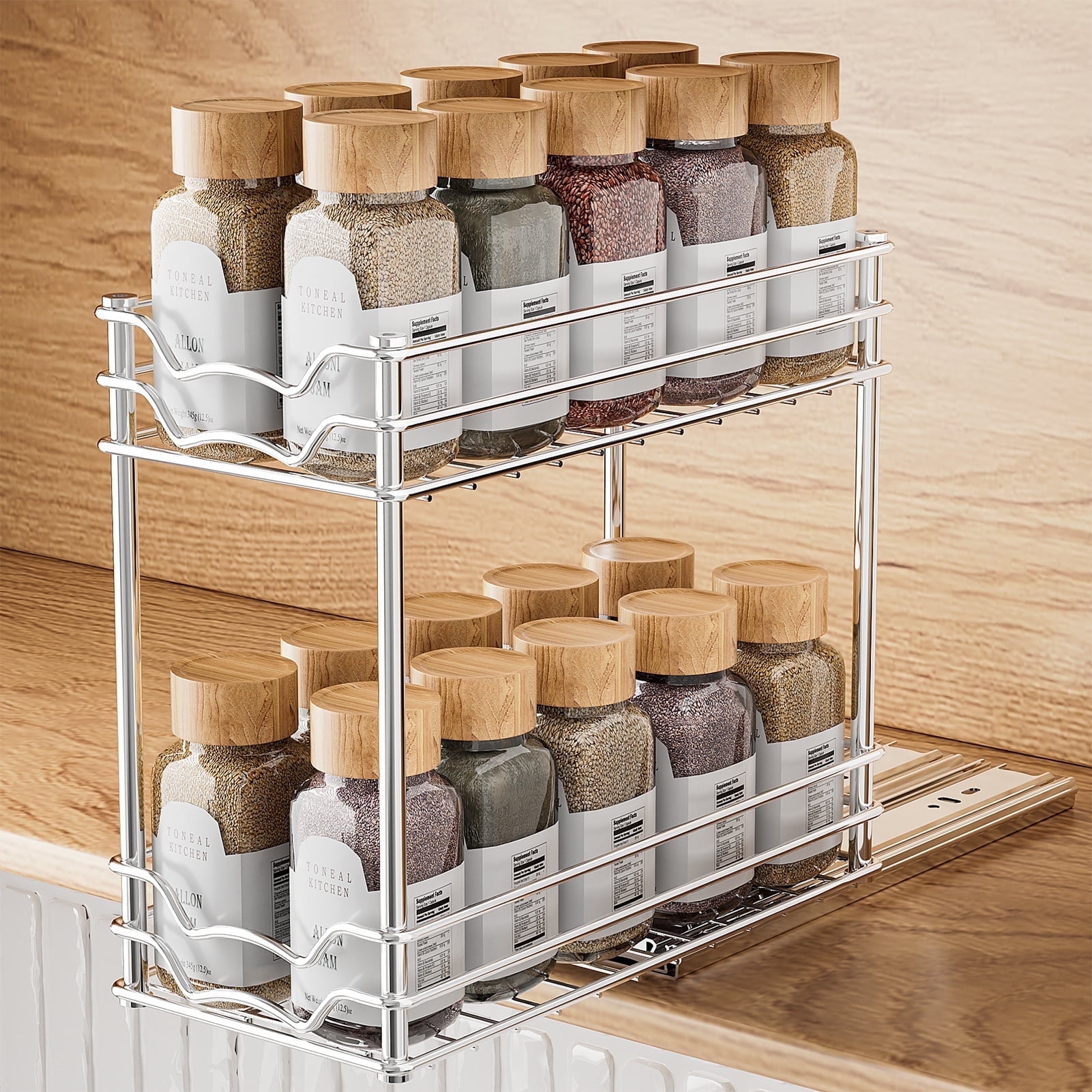 Bevel Angle Angled Spice Rack Rotating Spice Rack Organizer With