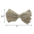 thumbnail image 2 of Motique Accessories 7 inch Canvas Hair Bow for Adult Female and Girls-Taupe, 2 of 4