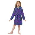 thumbnail image 6 of FORMRS Niños Bathrobe Unisex Hooded Robe Soft Plush Pajamas Sleepwear, Size 2-3T, Dark Mushrooms Pattern, 6 of 7