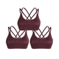 thumbnail image 2 of DREAM SLIM Womens 3 Pack Cross Back Strappy Sports Bra Comfort Medium Impact Bralette Wireless Yoga Workout Bras, 2 of 7
